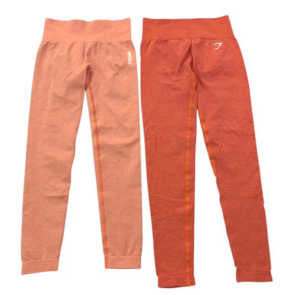 Gym Shark - 3 Pc Bundle - Womens Hoodie Leggings Shades of Orange Workout Sporty - Picture 9 of 15